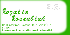 rozalia rosenbluh business card